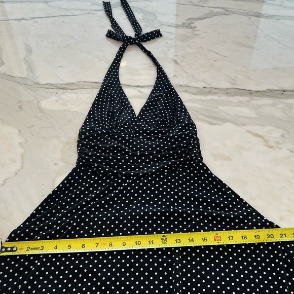 FOREVER 21 BLACK WHITE POLKA DOT HALTER DRESS SIZE SMALL - Picture 13 of 17